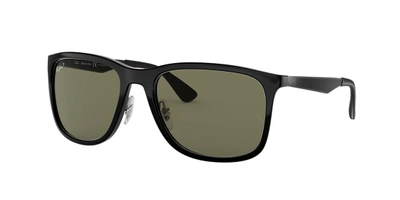 Ray Ban Rb4313 Sunglasses Gunmetal Frame Green Lenses Polarized 58-19 In Schwarz