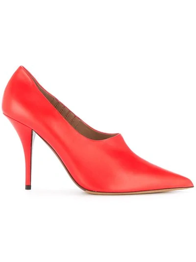 Tabitha Simmons Pointed Toe Pumps In Red