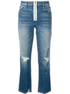 MOTHER MOTHER HIGH RISE CROPPED JEANS - BLUE