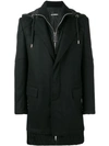 LES HOMMES HOODED LAYERED COAT