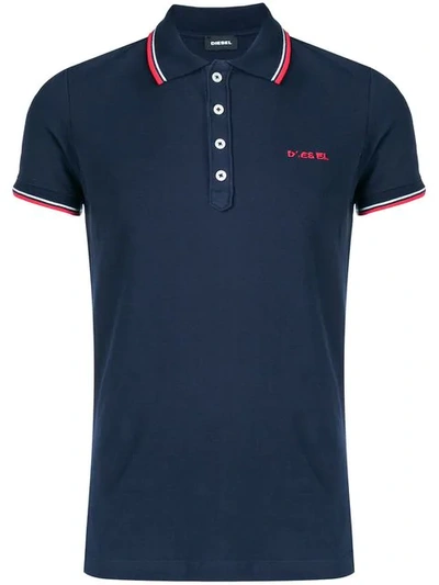 Diesel Poloshirt Mit Aufgesticktem Logo In Blue