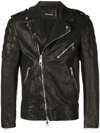 NEIL BARRETT NEIL BARRETT CREASED BIKER JACKET - BLACK