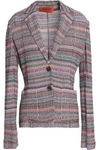 MISSONI WOMAN METALLIC CROCHET-KNIT BLAZER LILAC,GB 7668287965614389