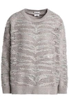 BRUNELLO CUCINELLI EMBELLISHED OPEN-KNIT CASHMERE SWEATER,3074457345630491140