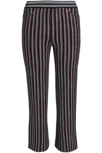 Missoni Woman Striped Wool-blend Straight-leg Trousers Black