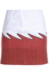 MISSONI WOMAN TWO-TONE CROCHET-KNIT MINI SKIRT WHITE,GB 7668287965609947