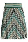 MISSONI WOMAN CROCHET-KNIT MINI SKIRT GREEN,GB 1874378722912330