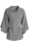 OPENING CEREMONY WOMAN PRINCE OF WALES CHECKED WOVEN SHIRT GRAY,AU 4146401444356337