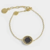MARC JACOBS Logo Disc Bracelet in Black and Gold Brass - Jewelry US