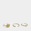 MARC JACOBS MARC JACOBS | Double J Pave Ring Set in Crystal and Gold Brass