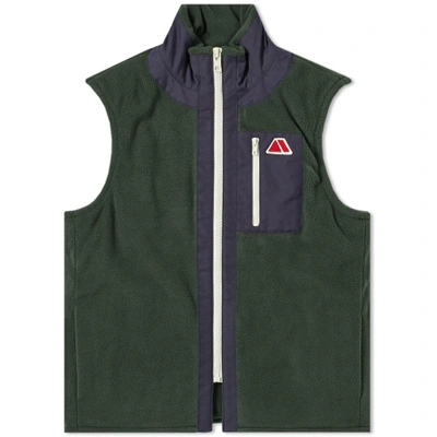 Maison Kitsuné Fleece Waistcoat In Green