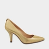 MICHAEL MICHAEL KORS MICHAEL MICHAEL KORS | MK Flex Mid Pumps in Gold Saffiano Leather