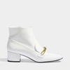 BURBERRY BURBERRY | Chettle Patent Ankle Boots in White Patent Leather