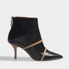 MALONE SOULIERS MALONE SOULIERS | Madison 70 Booties in Black and Nude Nappa Leather and Suede Leather