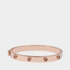 TORY BURCH Logo Stud Hinge Bracelet in Gold Pink Stainless Steel