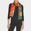 BURBERRY BURBERRY | Horse Crest Oblong Stole in Military Red Silk