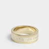 MARC JACOBS Logo Disc Band Ring in Cream Brass - Jewelry US
