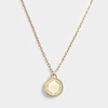 MARC JACOBS Logo Disc Pendant Necklace in Cream Brass - Jewelry US