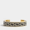 MARC JACOBS Double J Enamel Printed Chain Cuff Bracelet in Black Enamel - Jewelry US