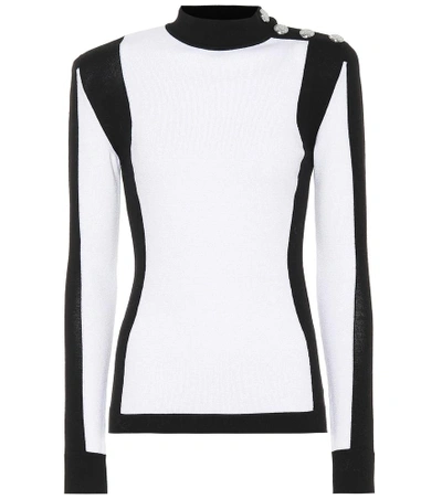 Balmain Cashmere And Wool-blend Jumper In White