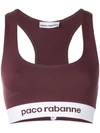 PACO RABANNE RACER BACK LOGO CROPPED TOP