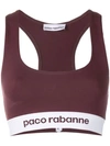 Rabanne Racer Back Logo Cropped Top In Red