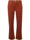 7 FOR ALL MANKIND 7 FOR ALL MANKIND CROPPED CORDUROY TROUSERS - BROWN