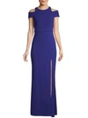 ABS BY ALLEN SCHWARTZ CUT-OUT CREPE GOWN,0400089679739