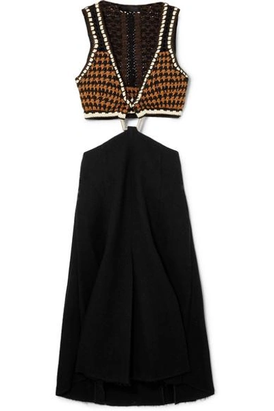 proenza schouler crochet knit dress Micah Dress in Open Crochet Black