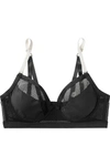 STELLA MCCARTNEY ALICE SINGING STRETCH-JERSEY AND MESH UNDERWIRED TRIANGLE BRA