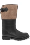 LUDWIG REITER MARONIBRATERIN LEATHER AND SUEDE KNEE BOOTS