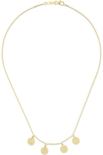 Jennifer Meyer Mini Letter 18-karat Gold Diamond Necklace