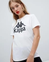 KAPPA RELAXED T-SHIRT WITH FRONT LOGO - WHITE,ESTESSI