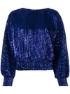 Rta Sequin Embellished Blouse In Blue