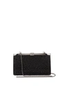 CHRISTIAN LOUBOUTIN PALMETTE SMALL CRYSTAL SUEDE CLUTCH BAG,PROD139860050