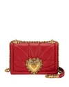 Dolce & Gabbana Medium Devotion Quilted Shoulder Bag In Red