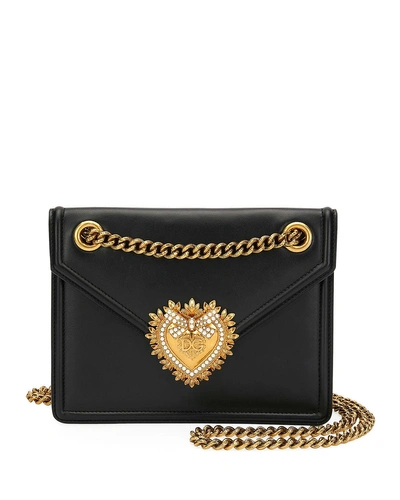 Dolce & Gabbana Devotion Small Crossbody Bag In Black