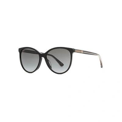 Gucci Black Oval-frame Sunglasses
