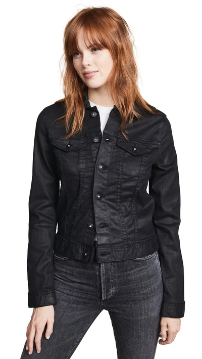 Ag The Coated Robyn Jacket In Lacquered Pure Black
