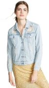 KENDALL + KYLIE Destroyed Denim Jacket