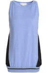 AMANDA WAKELEY AMANDA WAKELEY WOMAN RAY VOILE-PANELED SILK, WOOL AND CASHMERE-BLEND TOP LIGHT BLUE,3074457345619355671