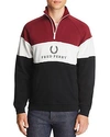 FRED PERRY EMBROIDERED-LOGO COLOR-BLOCK QUARTER-ZIP SWEATSHIRT,M4564