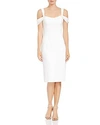 HALSTON HERITAGE COLD-SHOULDER SHEATH MIDI DRESS,MEC152732C