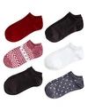 Hue Super Soft Liner Socks, Set Of 6 In Black Dot