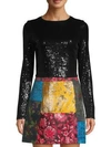 ALICE AND OLIVIA Delaina Sequined Crop Top