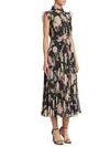 ERDEM Roisin Pleated Floral-Print A-Line Dress