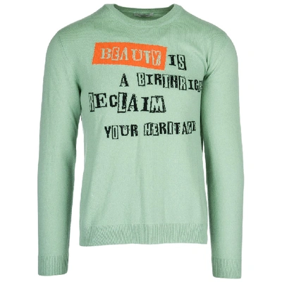 Valentino Men's Crew Neck Neckline Jumper Sweater Pullover In Green