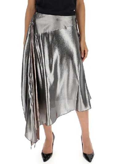 Givenchy Asymmetric Hem Skirt In Silver