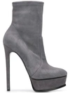 CASADEI CASADEI POINTED TOE BOOTS - GREY