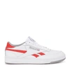 REEBOK REVENGE PLUS WHITE AND RED LEATHER SNEAKER,10740326